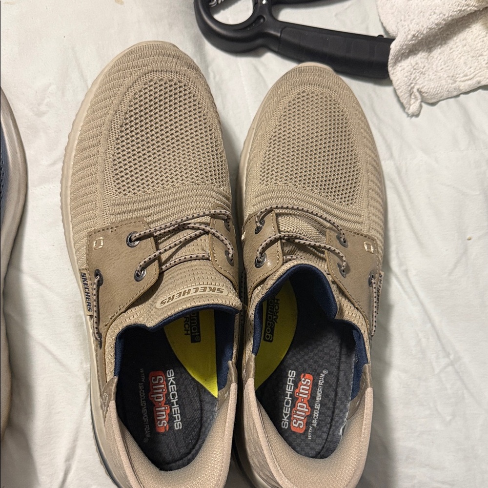 Skechers Men's Beige Slip-On Sneakers